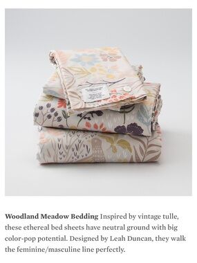 Woodland Meadow Floral Sheet Set in Neutral and Blush